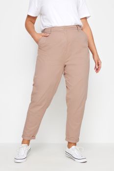 Yours Pantalones Chinos Rosa Maquillaje En Algodón, Mujer Curvy Y Tallas Grandes, Yours