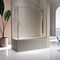 frontal de duchabanera  2 puertas correderas kaarol  136 cm sin pared lateral