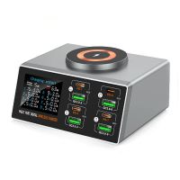 bakeey wlx-x9s 140w cargador pd usb de 8 puertos 4usb-a4usb-c pd qc30 carga inalambrica rapida estacion de carga de es