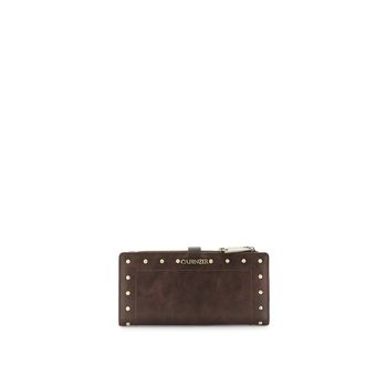 cartera grande con cremallera efecto piel vintage brown taglia unica