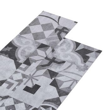 Lama De Suelo Autoadhesiva Patrón Gris 4,46 M² 32 Uds. Pvc Vidaxl