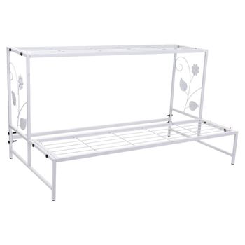 Soporte maceteros de metal blanco 80x44x44