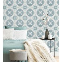 papel pintado vinilico ecologico geometrico de circulos estilo nordico - willem norsk 679424 de gaulan - rollo de 10 m x 053 m