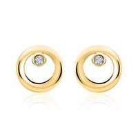 pendientes circulares de oro 14 quilates con diamantes
