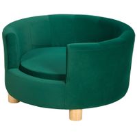 pawhut sofa para perros cama para mascotas funda lavable sofa para gatos con respaldo y patas de madera sofa para perros pequenos de hasta 45 kg verde