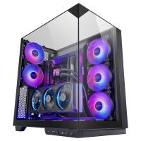 mars gaming mc-3gf torre atx triple cristal templado 2 ventiladores argb 120mm usb-c negro