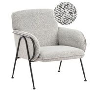 sillon auxiliar decorativo tapizado con estructura metalica asiento moderno negrobllanco trysnes