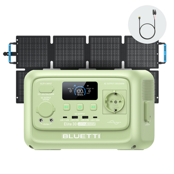 BLUETTI Elite 30 V2, Generador solar panel 60W (se envía separado), Power Station LiFePO4 288Wh, salida CA 600W (pico 1500W)