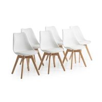 silla estilo nordico blanco 6 unidades