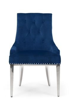 Talia Blue Velvet Dining Chairs - Blue