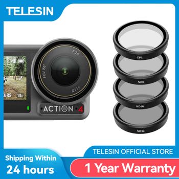 TELESIN CPL ND8 ND16 ND32 juego de filtros de lente marco de aleación de aluminio para DJI OSMO Action 3 4 5Pro ND CPL filtro de lente para DJI 3 4 5pro