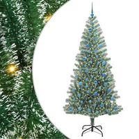arbol de navidad  decoraciones de navidad artificial nevado con luz led verde y 240 cm
