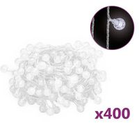guirnalda de luces globos 8 funciones 40 m 400 leds blanco frio vidaxl