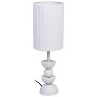lampara de mesa de metal blanco 18x18x56h cm