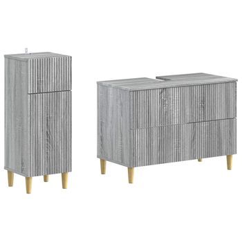 Juego De Gabinete De Baño De 2 Piezas Arnhem Sonoma Gris Vidaxl