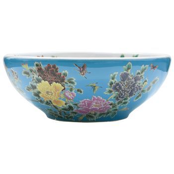 Lavabo De Baño Moderno | Lavabo Sobre Encimera Redondo Cerámica Multicolor Φ41x14 Cm