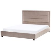 cama de agua de terciopelo gris pardo 160 x 200 cm cabecero acolchado rouen