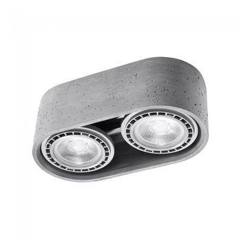 Plafón de techo basic cemento (2 luces)