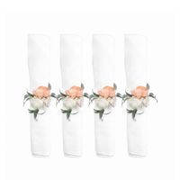 anillos de servilleta ramo de flores - set de 4