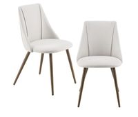 juego de 2x sillas de comedor danzig tapizado en tela - 83 x 50 x 53 cm beige encasa