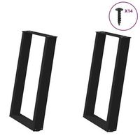 patas para mesa de comedor en forma de u 2 unidades color negro 50 x 72-73 cm acero vidaxl