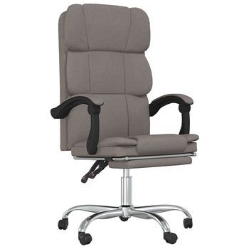 Silla De Oficina Reclinable De Tela Gris Taupé Vidaxl