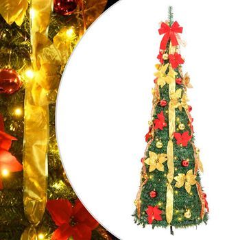 Árbol De Navidad Artificial Desplegable 200 Led Verde 210 Cm Vidaxl