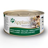 applaws cat food cans 70g - tuna  fish in broth - tuna with seaweed 24 x 70g