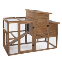 gallinero de madera tiaki ranch opcionalmente extensible - gallinero con reciento abierto integrado 156 x 795 x 1163cm l x an x al