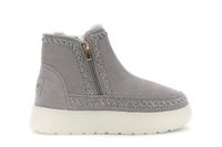 botin de mujer con doble cremallera en ante grey