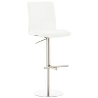 taburete de bar x1 altura regulable y giratorio 360 plataforma metalica redonda asiento pvc blanco 100004563