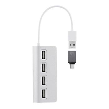 Hub TnB 4 puertos 480 Mbit/s HUBUSB4ALU aluminio