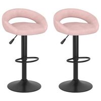 taburetes de cocina  taburete de bar 2 uds terciopelo rosa cfw9844821