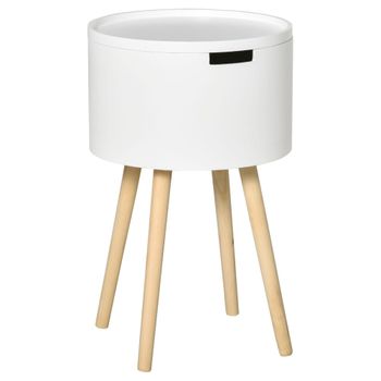 Mesa auxiliar 38x38x63 cm blanco