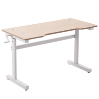 vinsetto escritorio elevable escritorio de pie con altura ajustable manivela para ordenador oficina estudio 20x60x72-117 cm natural   aosom espana
