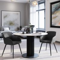 2 sillas de comedor con diseno de pana 58 x 62 x 82 cm antracitanegro