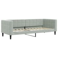 cama para adulto  cama individual  sofa cama sin colchon terciopelo gris claro 80x200 cm
