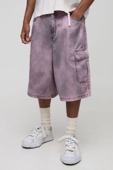 Parachute Washed Twill Cargo Shorts, Pink