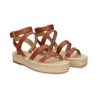 lauren ralph lauren sandalias con plataforma mujer - marron talla 8