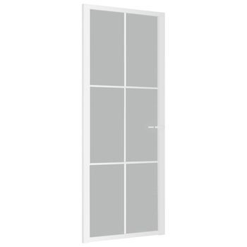 Puerta Interior De Vidrio Y Aluminio Blanco Mate 83x201,5 Cm Vidaxl