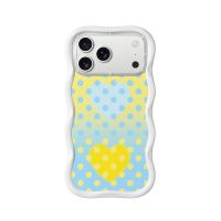 funda para movil youngkit sweetheart wavy silicona crema azul blanco para iphone 17 pro max