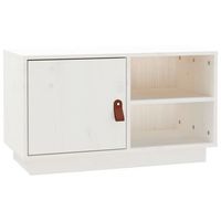 mueble de tv de madera maciza de pino blanco 70x34x40 cm