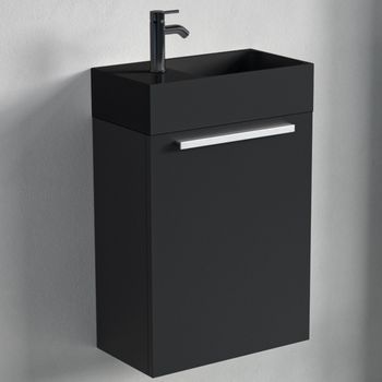 Mueble De Baño Suspendido Con Lavabo Negro 40 Cm Negro Mate - Lomazoo Bombay