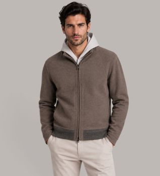 DUNO para hombre. NYRO Chaqueta Bomber Nyro marrón (56), Casual, Lana