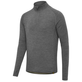 Nukeproof Men's Merino Long Sleeve 1/4 Zip Base Layer, Grey