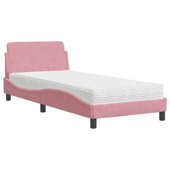 Cama Con Colchón Dover Terciopelo Rosa 80x200 Cm Vidaxl