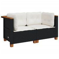 2 uds sofas de esquina jardin  sofa de exterio con cojines ratan sintetico negro