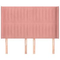 cabecero cama mueble de dormitorio con orejas de terciopelo 147 x 16 x 118128 cm rosa m020004069