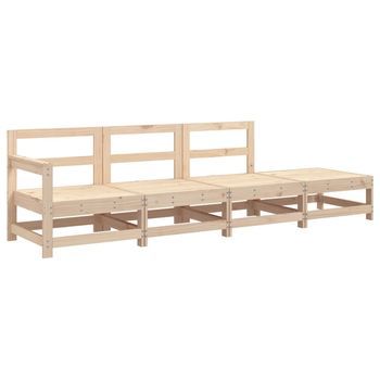 Conjunto De Muebles De Jardín 4 Uds | Mesa Y Sillas Madera Maciza De Pino