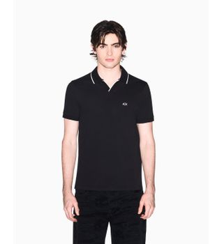 A|X Armani Exchange para hombre. XM002401AF10366UC001 Polo Breathable negro (M), Casual, Algodón, Manga corta
